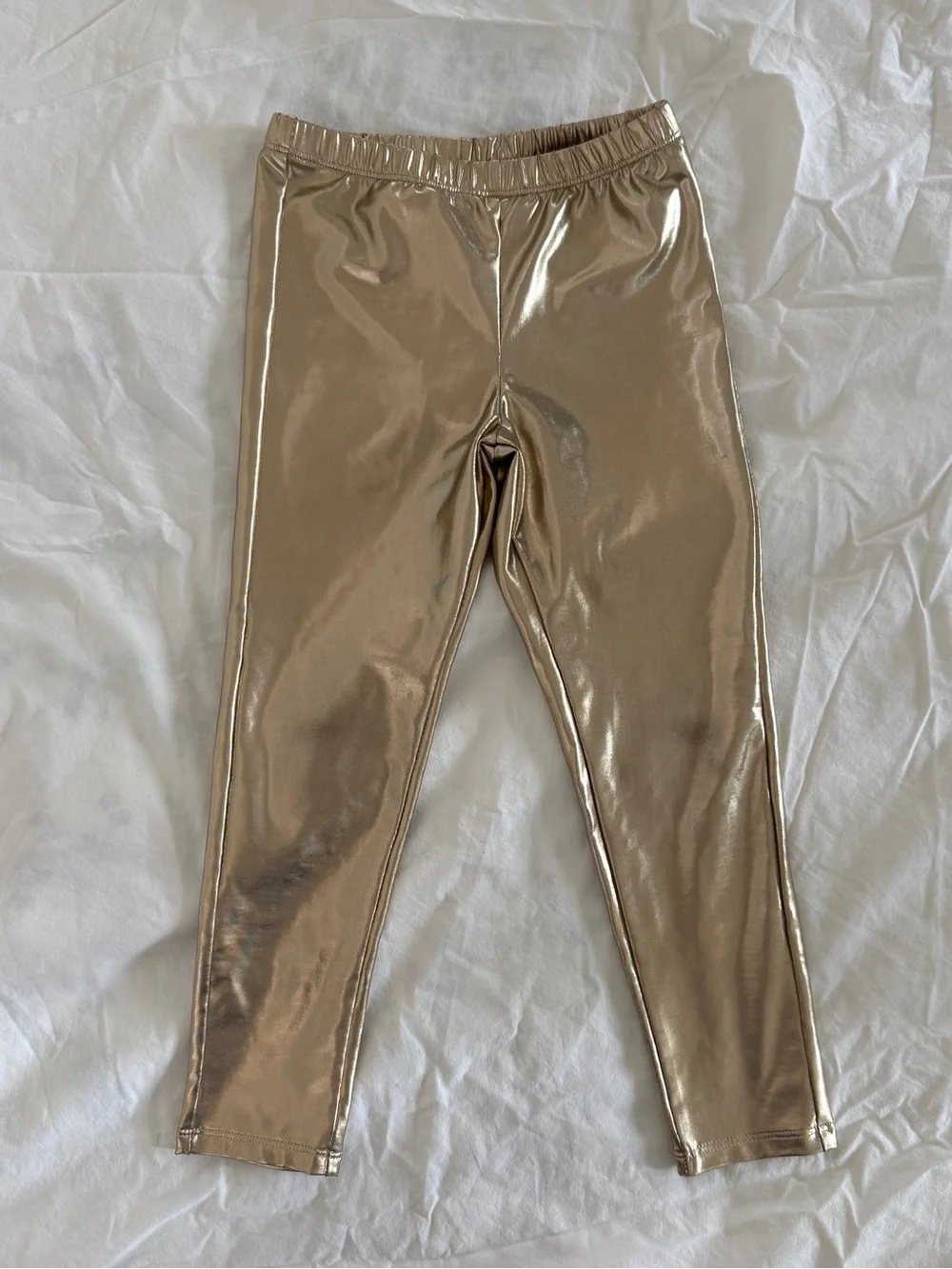 Pink chicken gold lame legging 6T